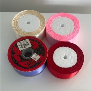 Assorted Ribbon Set - Cream, Pink, Red, Purple